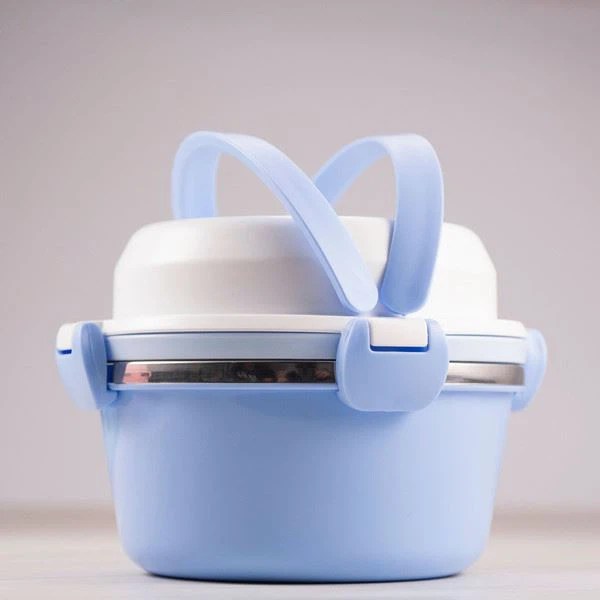 round sealed pink food container