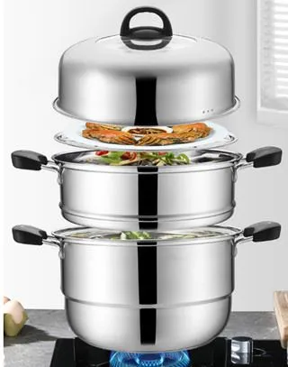 Stainless Steel Stackable 3-layer Steamer Cooking Pot