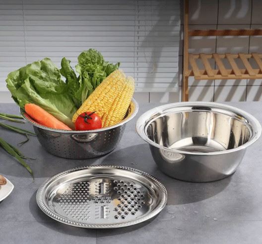 3 in 1 Multi-functional Basin With Grater And Mixing Bowl