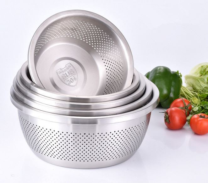 Stainless Steel Rice Sieve Rice Washing Bowl